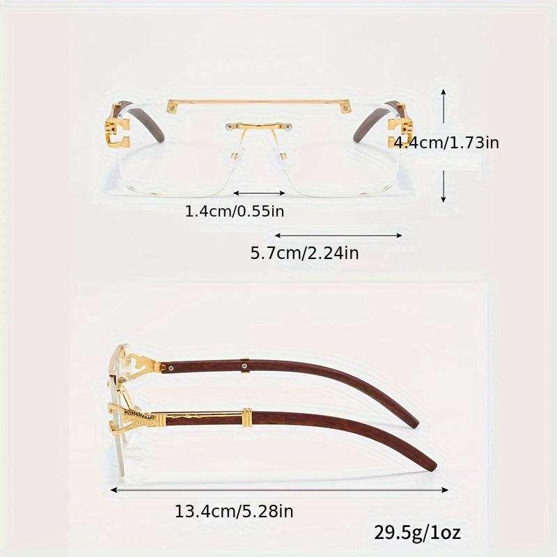 Men's Fashion Rimless Square Glasses - Mens Attire