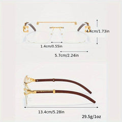 Men's Fashion Rimless Square Glasses - Mens Attire