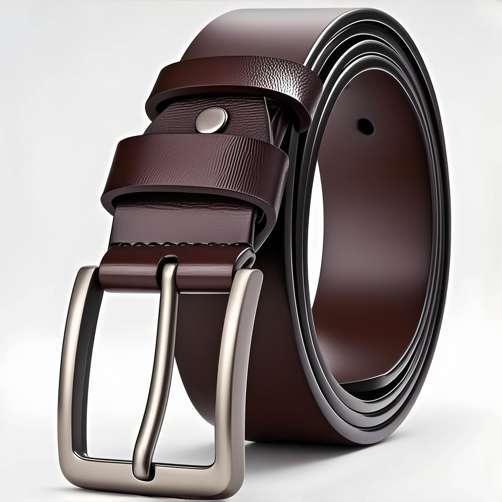 Men's Fashion Genuine Leather Alloy Buckle Belt - Mens Attire