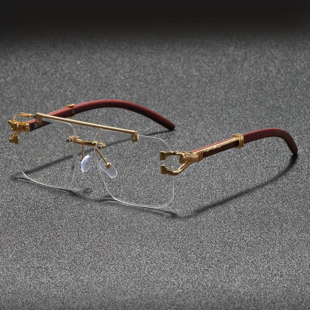 Men's Fashion Rimless Square Glasses - Mens Attire