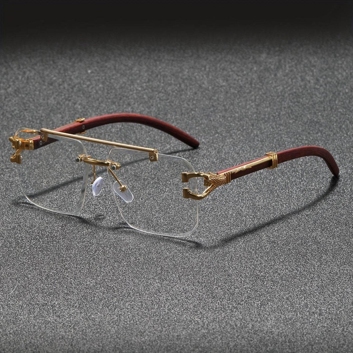 Men's Fashion Rimless Square Glasses - Mens Attire
