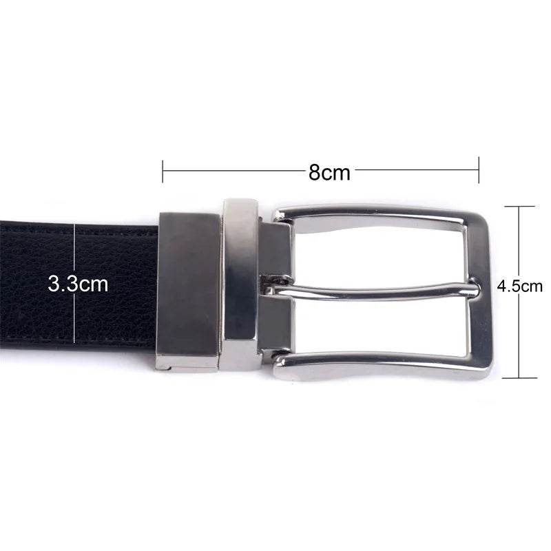 Men's Attire Classic Italian Leather Men's Belt Black 
