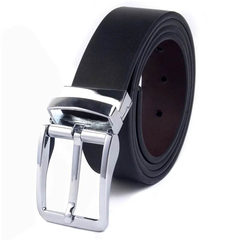 Men's Attire Classic Italian Leather Men's Belt Black 