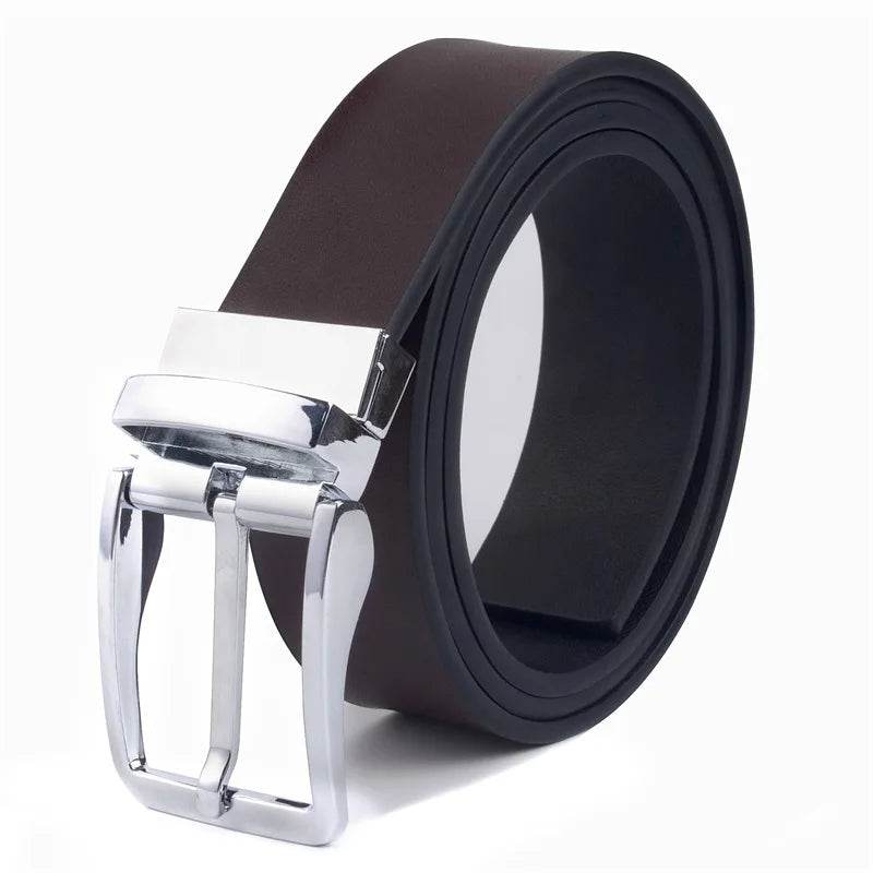 Men's Attire Classic Italian Leather Men's Belt Black 