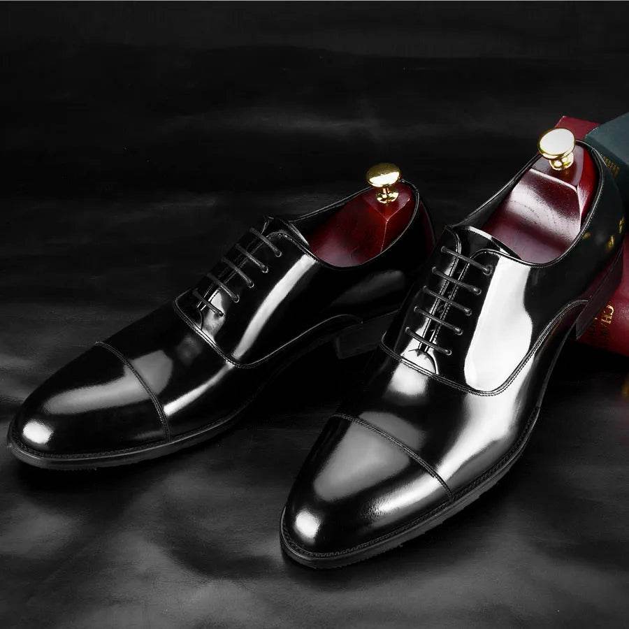 Men's Attire Shiny Patent Leather Dress Shoes Oxford 