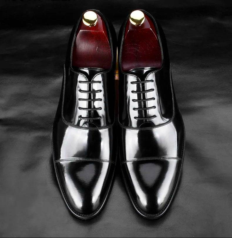 Men's Attire Shiny Patent Leather Dress Shoes Oxford 