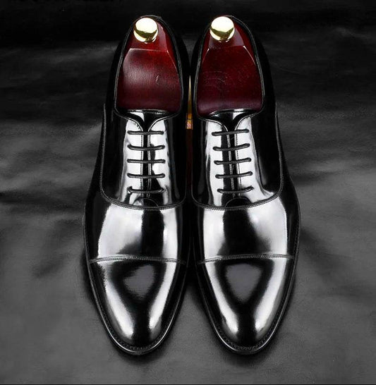 Men's Attire Shiny Patent Leather Dress Shoes Oxford 
