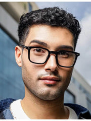 Mens Attire Antiblue Clear Black Eyeglass Frames - Mens Attire