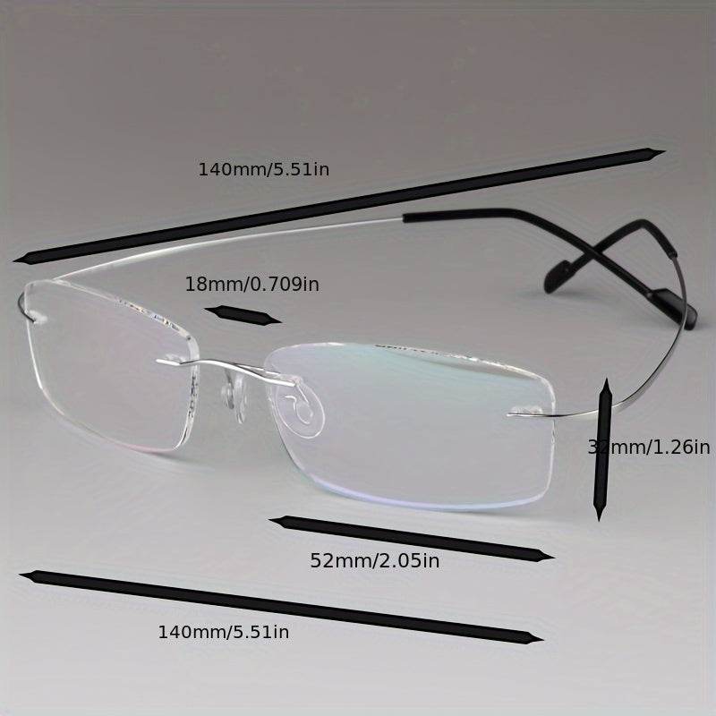 Unisex Casual Frameless Eyeglasses – Ultra-Light Memory Titanium Alloy - Mens Attire