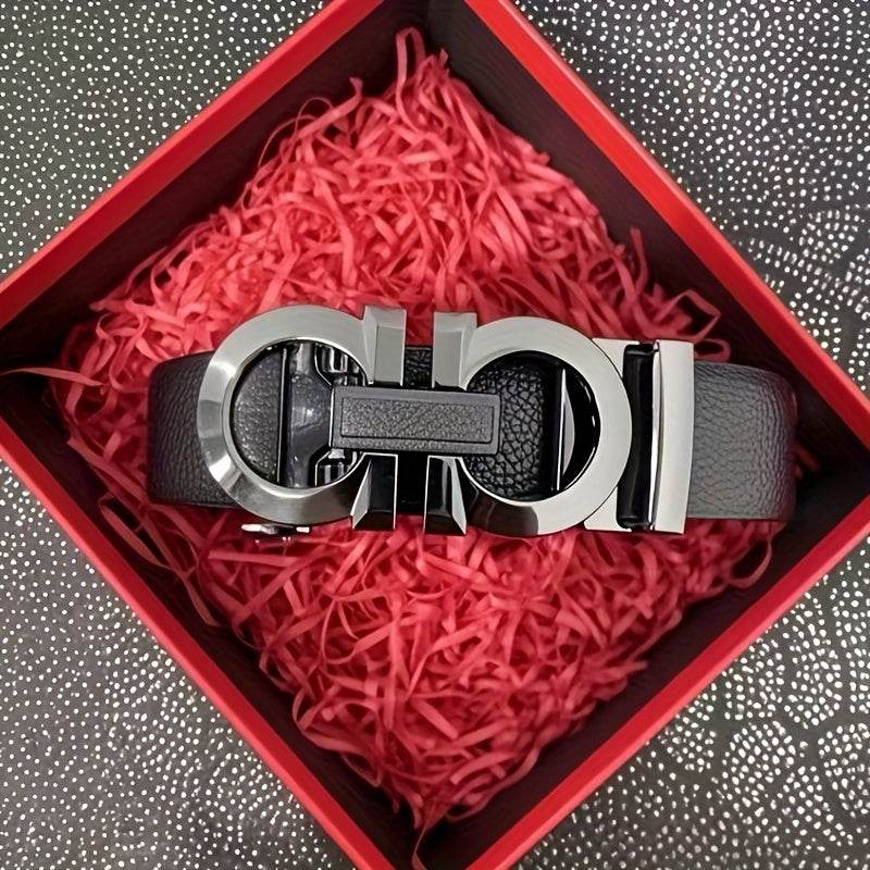 Men’s Fashionable Automatic Buckle Belt – Black - Mens Attire