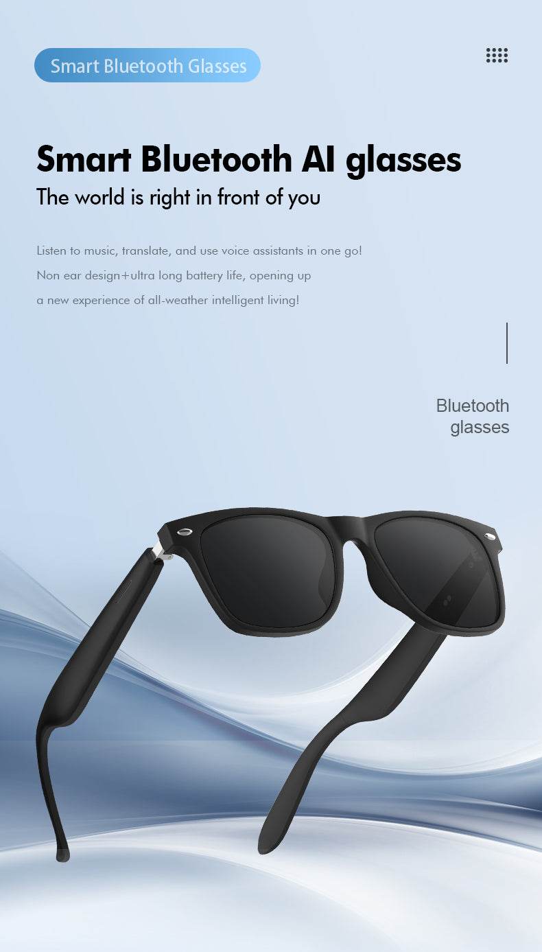 Smart Wearable Sunglasses with Bluetooth Speaker & AI Assistant - Mens Attire