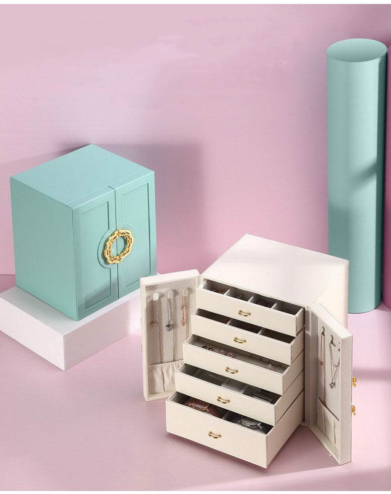 Convenient LuxuryJewellery Box with 5 Levels Large Jewellery Case with Drawer and Watch - Mens Attire