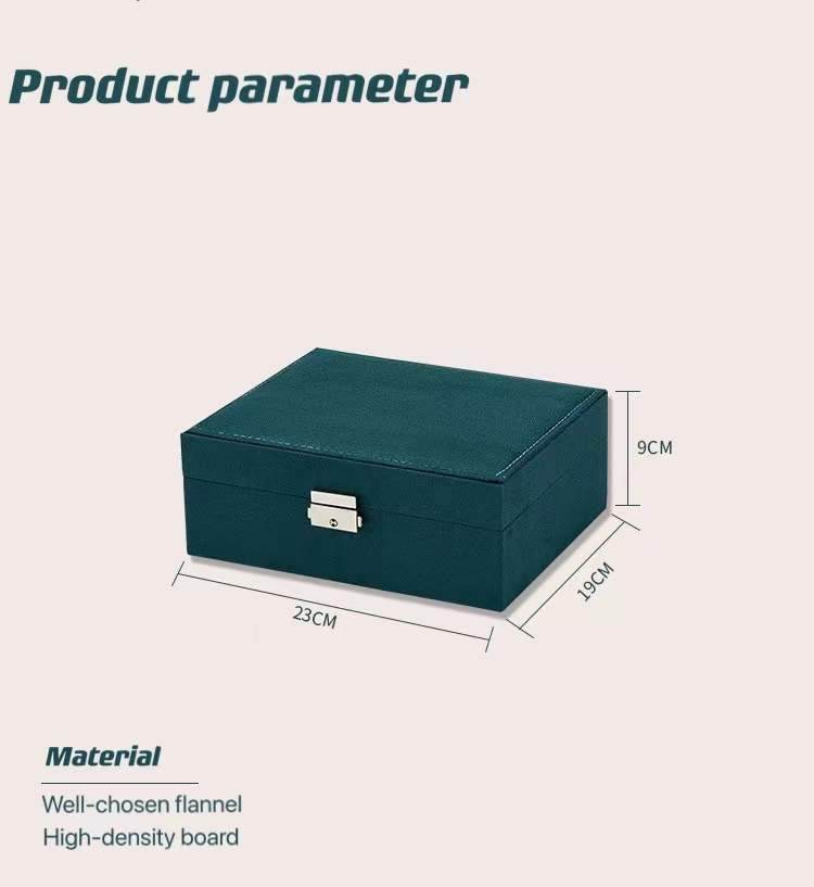 New Green 3-Layer Flannel Jewelry Organizer Box - Mens Attire