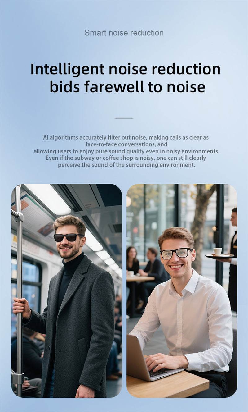 Smart Wearable Sunglasses with Bluetooth Speaker & AI Assistant - Mens Attire