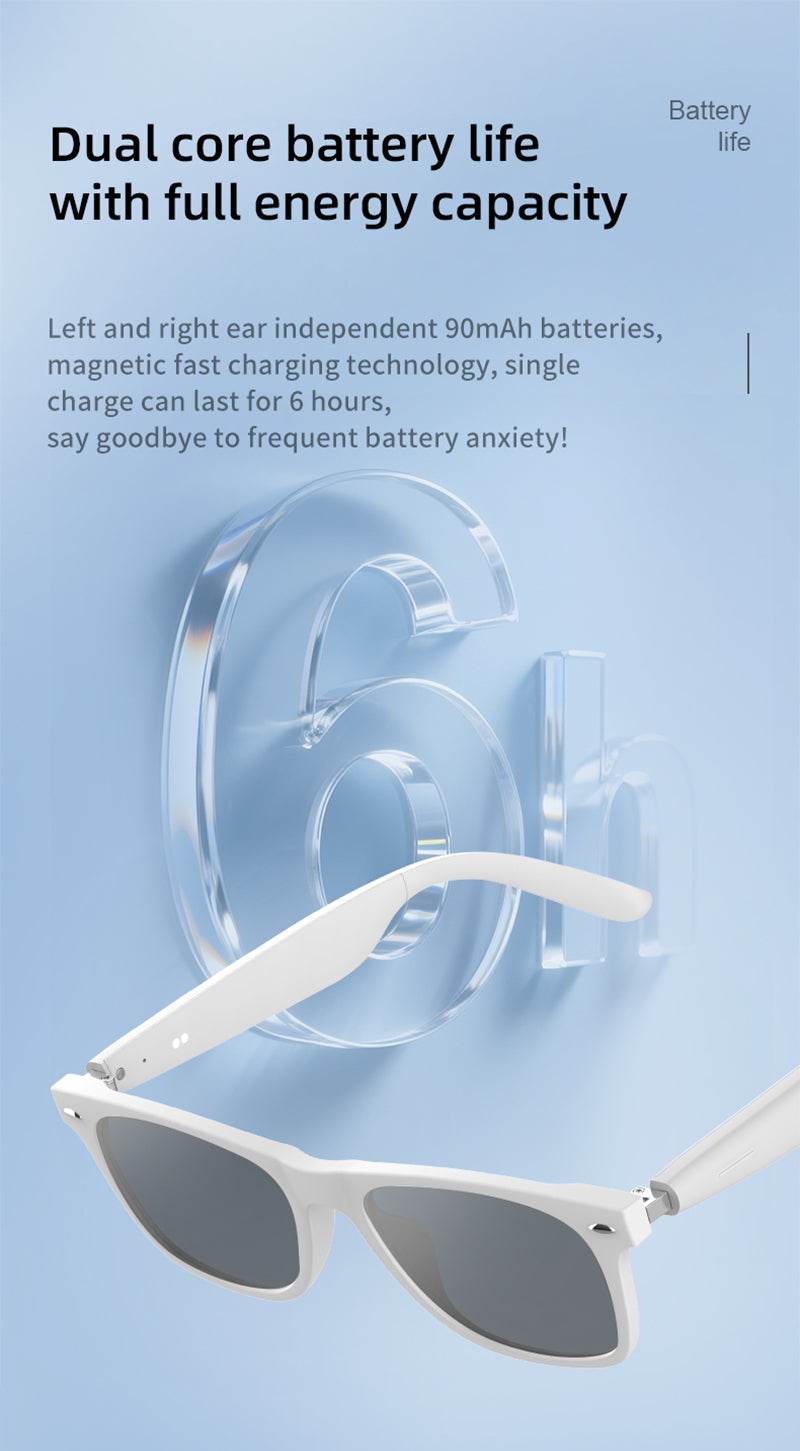 Smart Wearable Sunglasses with Bluetooth Speaker & AI Assistant - Mens Attire