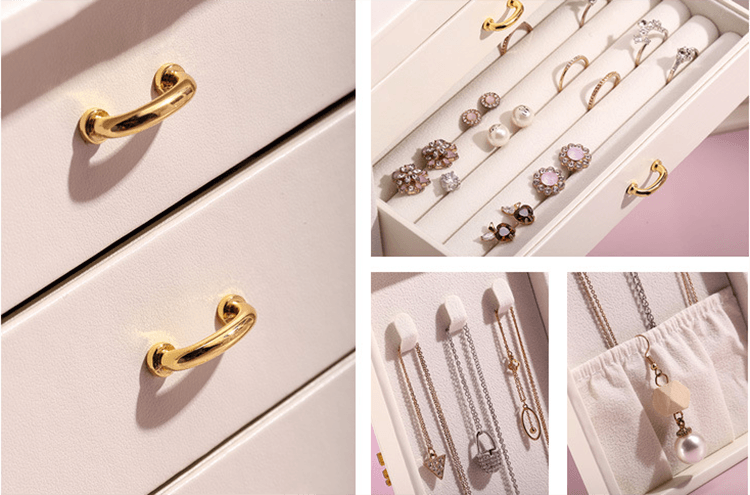 Convenient LuxuryJewellery Box with 5 Levels Large Jewellery Case with Drawer and Watch - Mens Attire