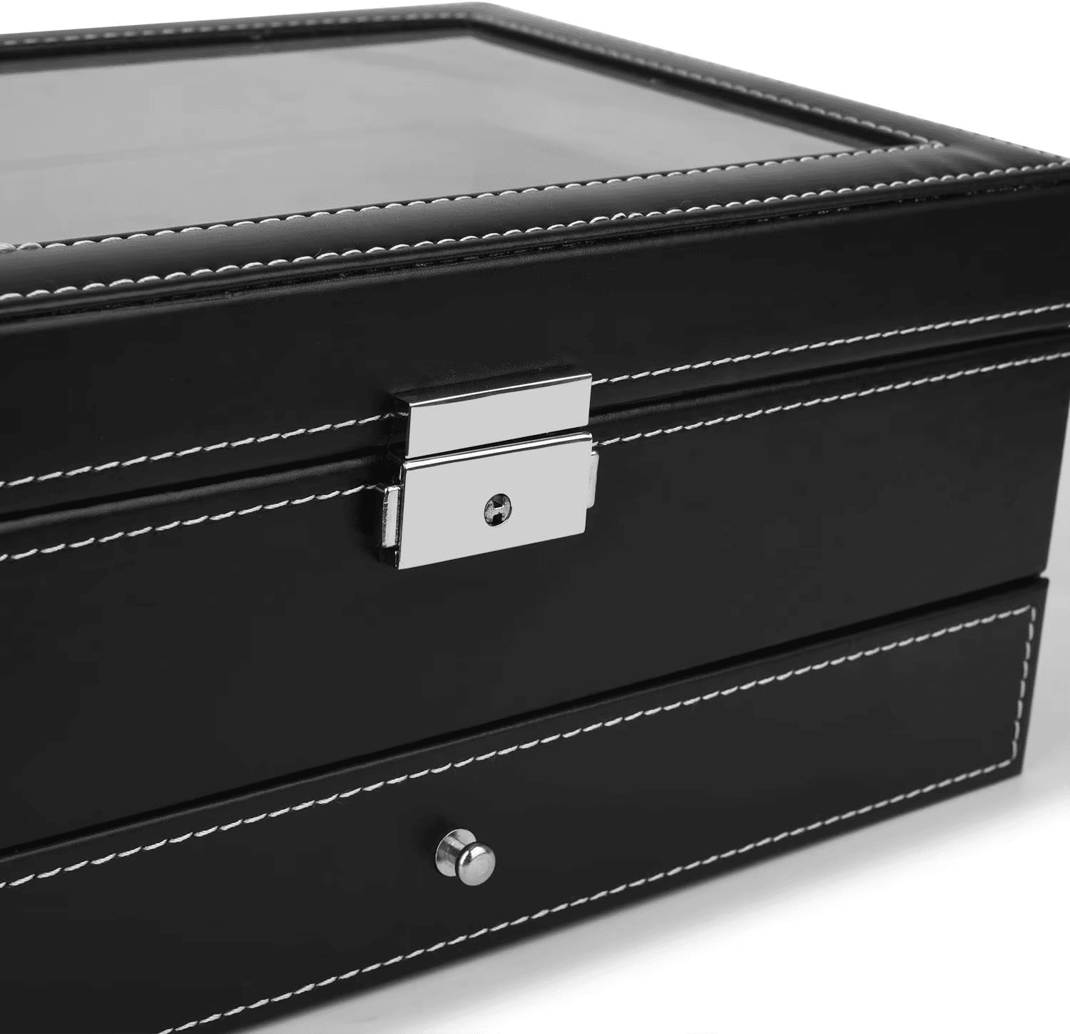 PU Leather Jewelry Storage Box Multifunctional Watch Glasses Collection Box - Mens Attire