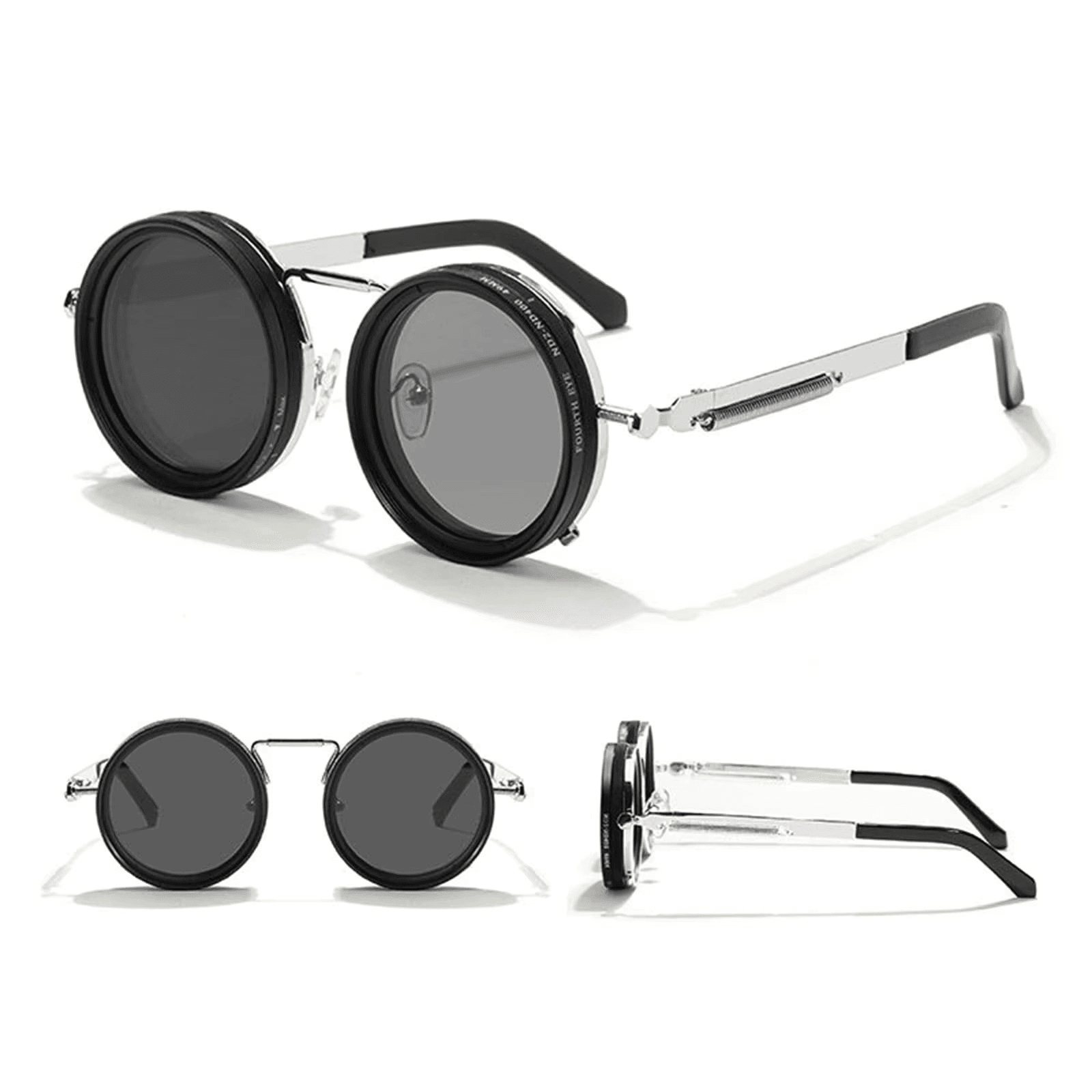 Round Polarized Adjustable ND Filter Sunglasses – 9-Level Dimming, Premium UV Protection - Mens Attire