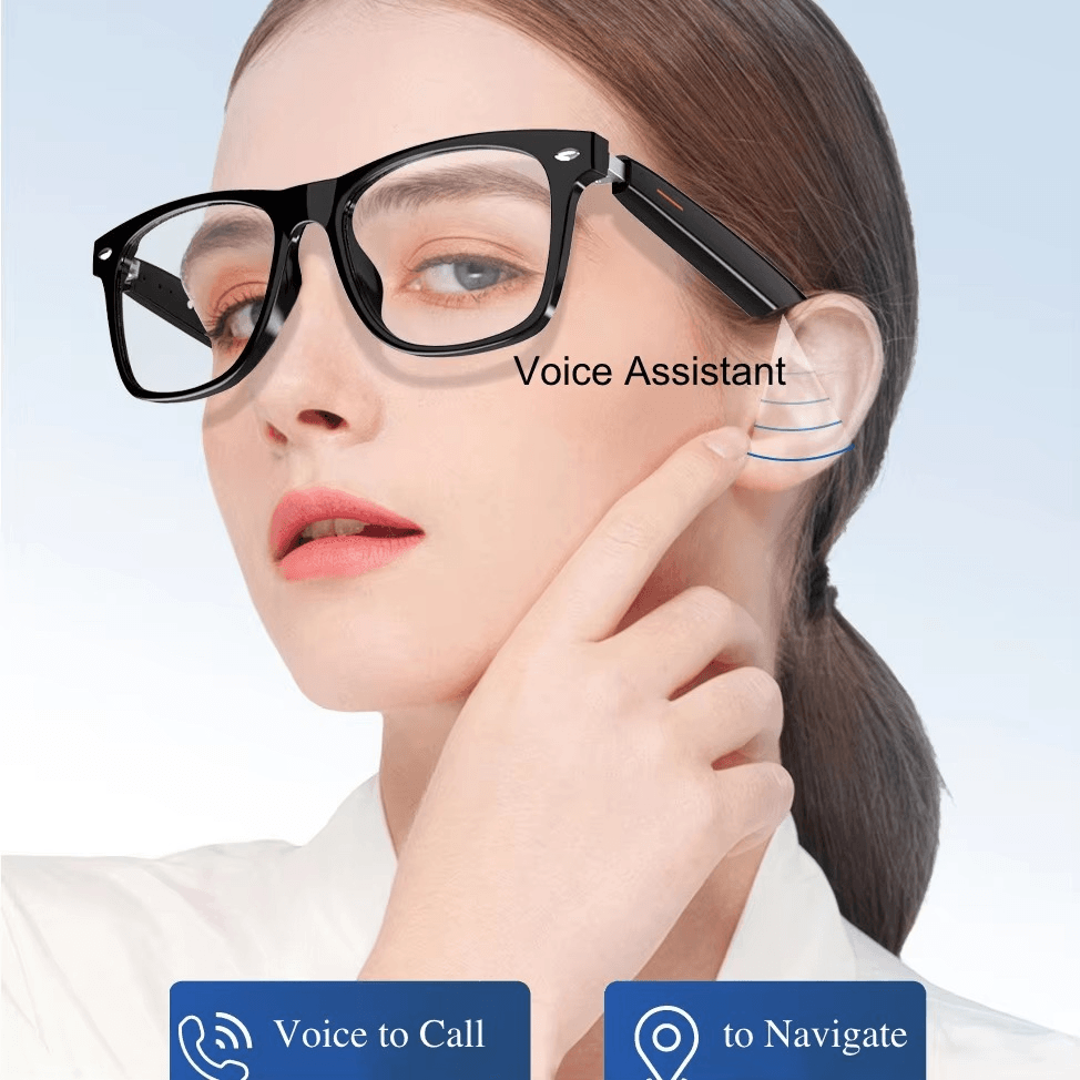 Smart Bluetooth Glasses – Call, Music, Voice Assistant, UV400 Lens, IP54 Waterproof - Mens Attire