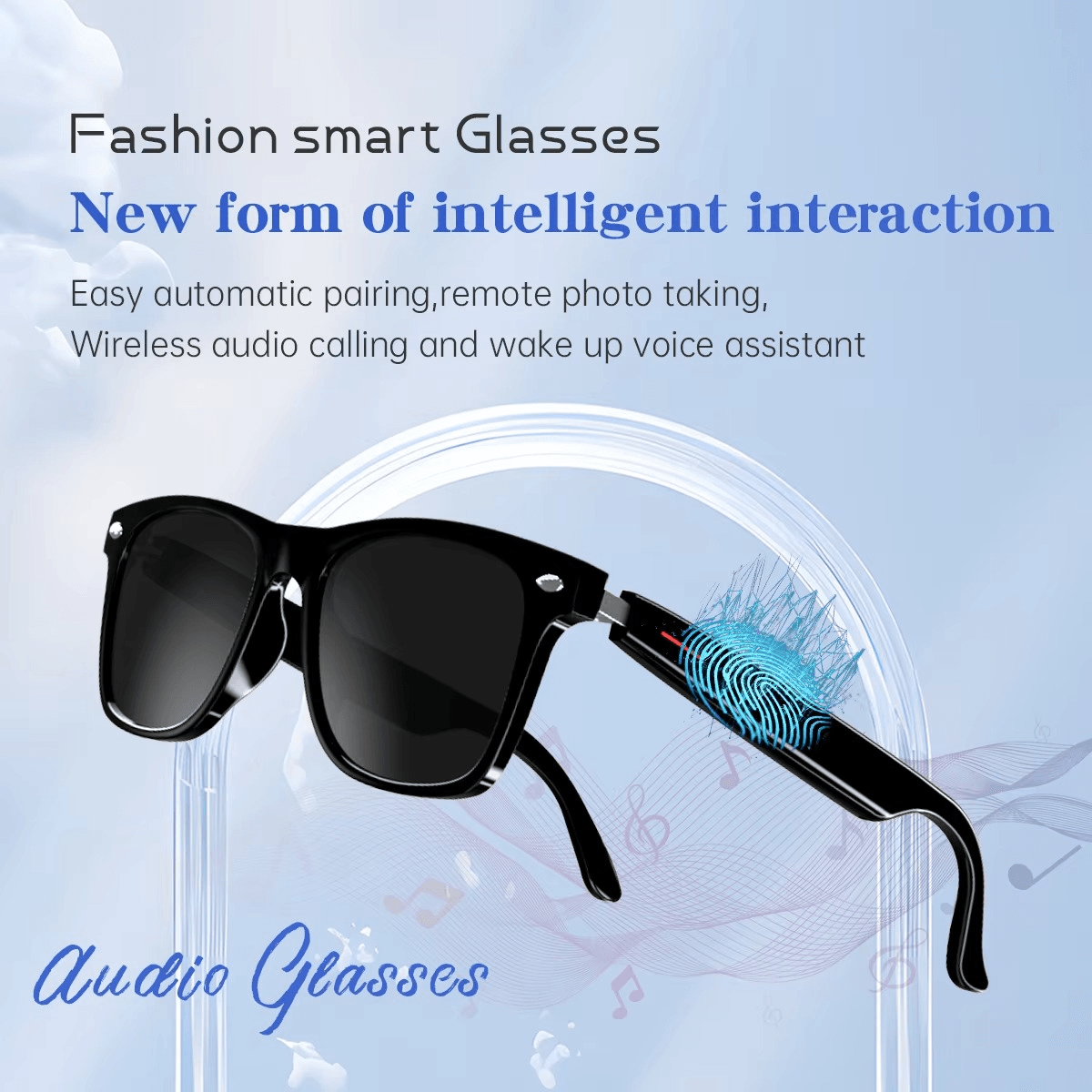 Smart Bluetooth Glasses – Call, Music, Voice Assistant, UV400 Lens, IP54 Waterproof - Mens Attire
