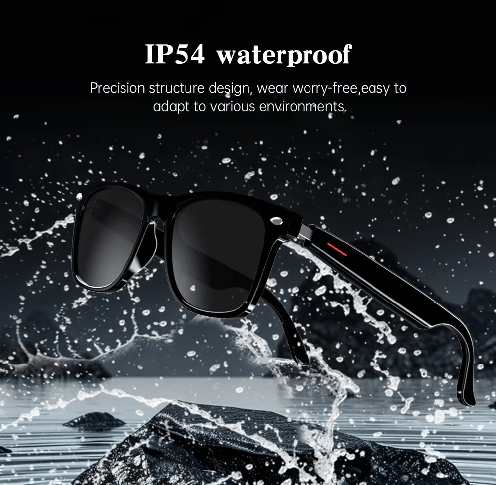 Smart Bluetooth Glasses – Call, Music, Voice Assistant, UV400 Lens, IP54 Waterproof - Mens Attire