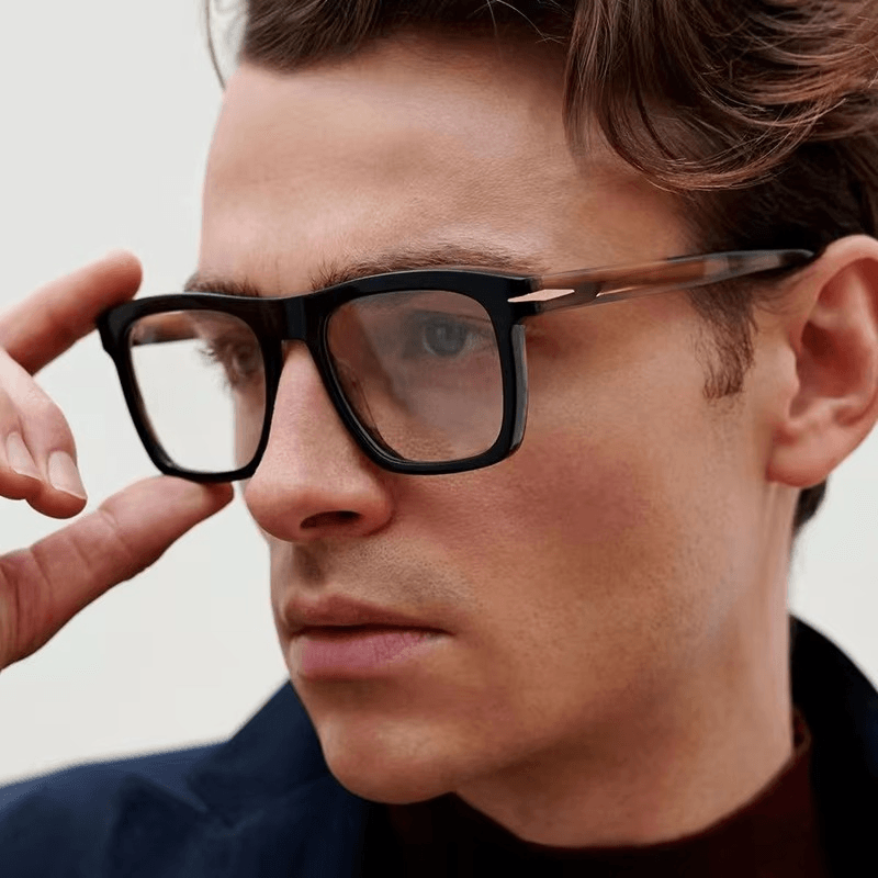 Anti-Blue Light Men’s Eyeglasses – Square Retro Optical Frames - Mens Attire