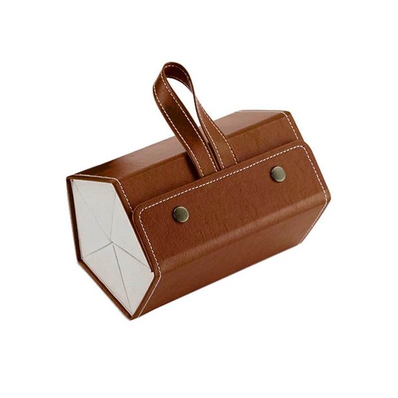 5 Slots Foldable PU Leather Sunglasses Eyeglasses Travel Organizer - Mens Attire