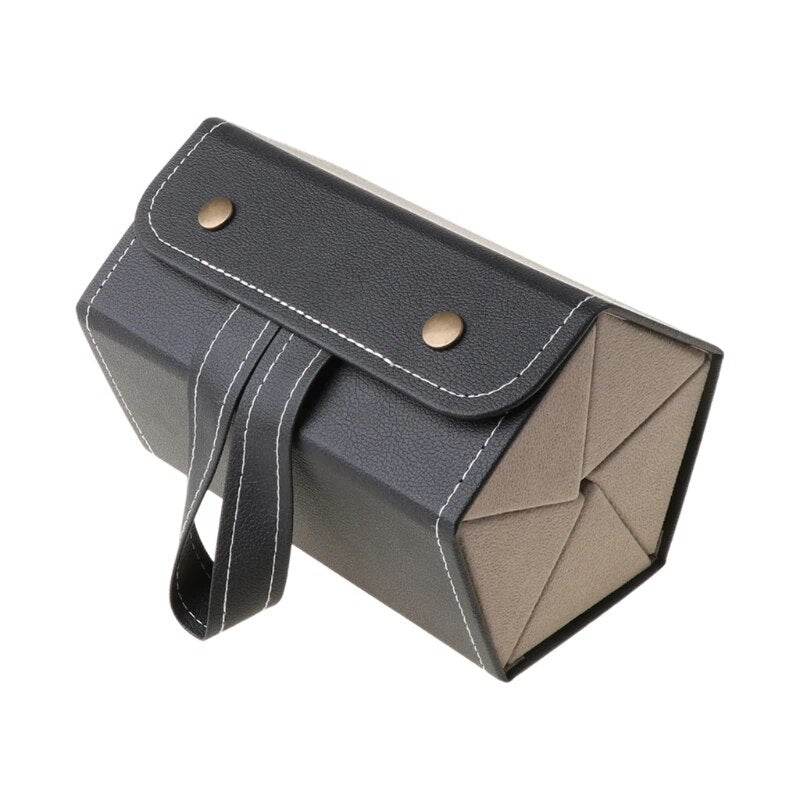 5 Slots Foldable PU Leather Sunglasses Eyeglasses Travel Organizer - Mens Attire