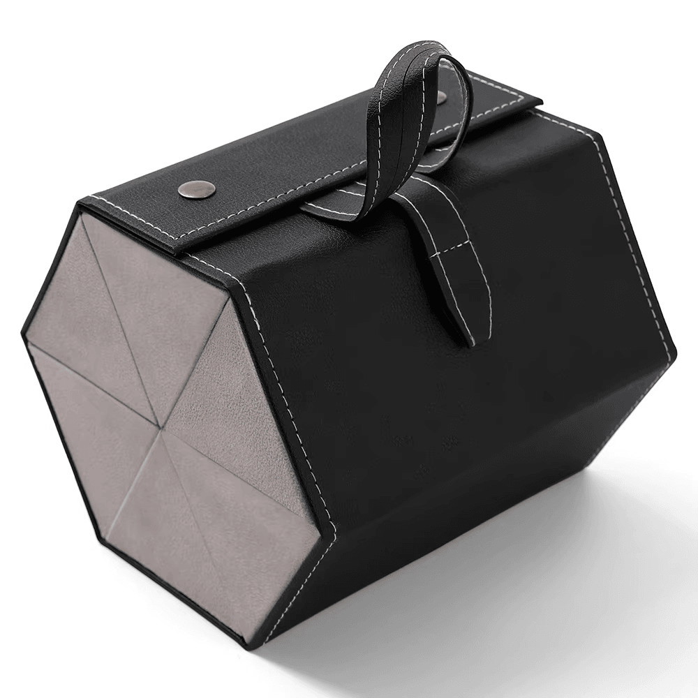 Multi-Compartment Portable Large Capacity Leather Glasses Case - Mens Attire