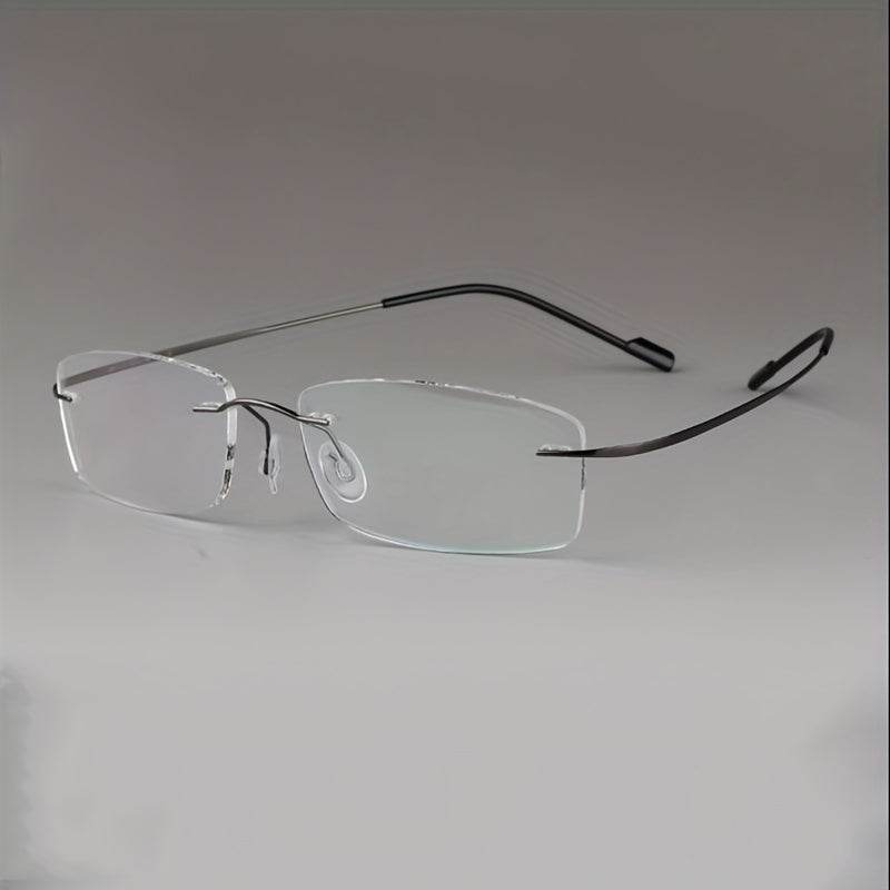 Unisex Casual Frameless Eyeglasses – Ultra-Light Memory Titanium Alloy - Mens Attire
