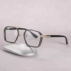 Retro Cool Hollow Mirror Frame Flat Glasses – Unisex Vintage Style - Mens Attire