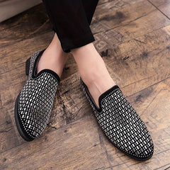 Men’s Sleek Slip-On Loafers – British Style with Sequin - Mens Attire