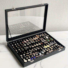 160-Hole Jewelry Organizer Box with Insertable Sponge Inserts - Mens Attire