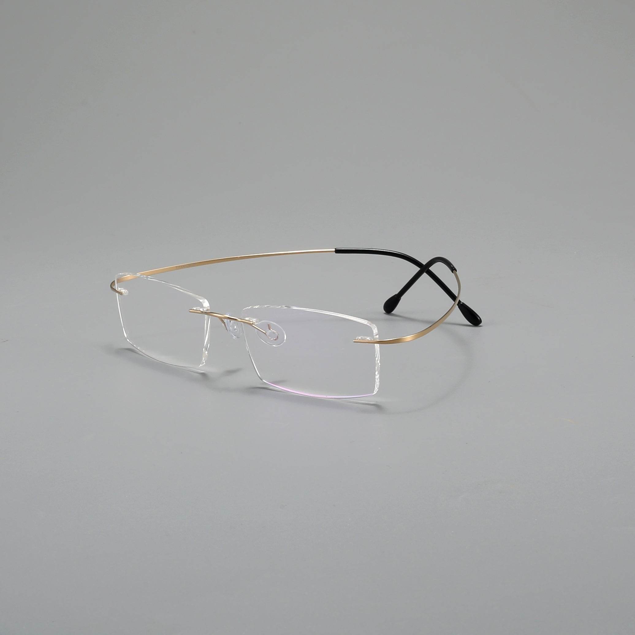 Rimless Titanium Rectangular Glasses - Mens Attire