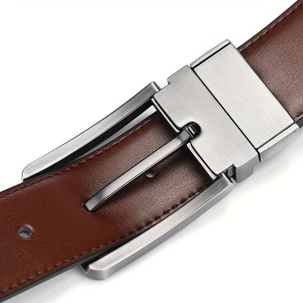 Men's Genuine Leather Double Sided Belt - Mens Attire