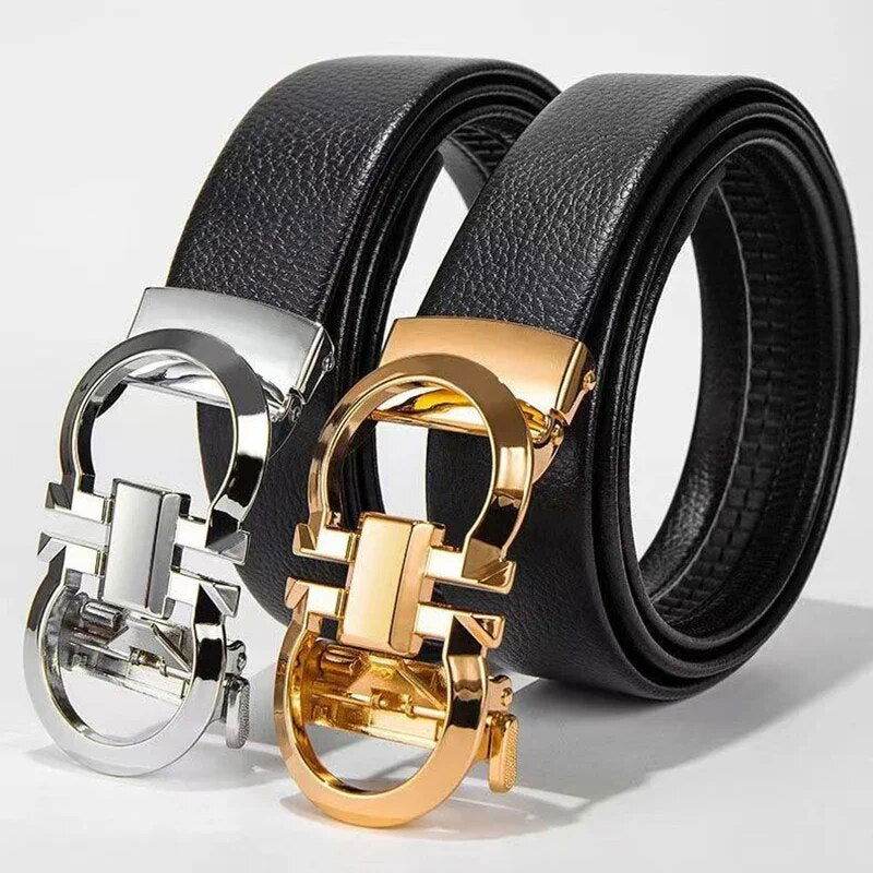 Mens Attire Luxury Mens Belt with Automatic Buckle - Mens Attire