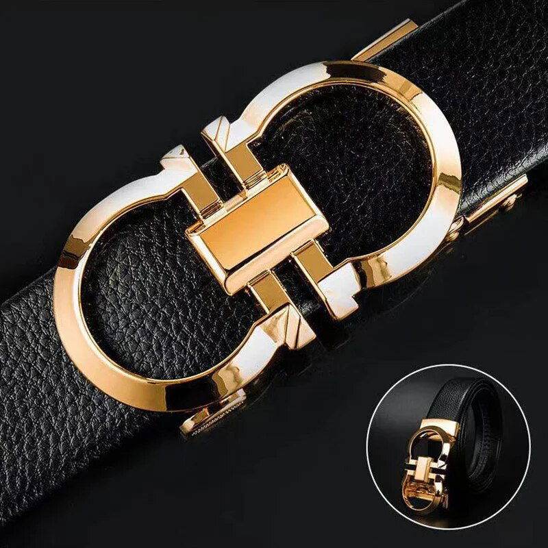Mens Attire Luxury Mens Belt with Automatic Buckle - Mens Attire