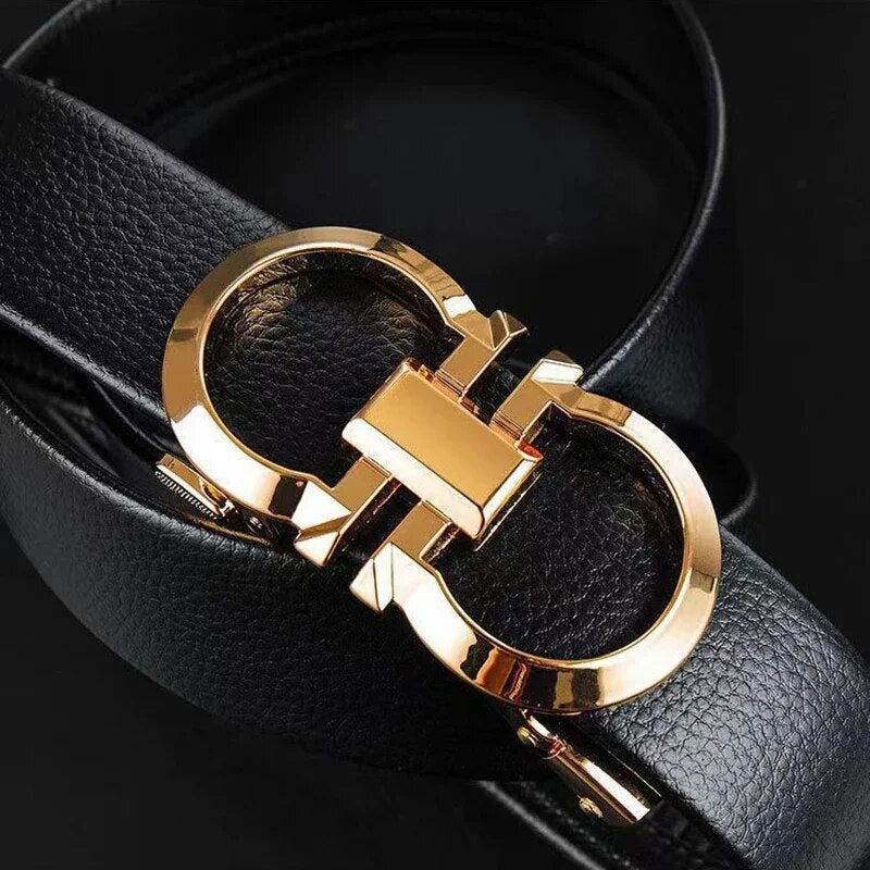 Mens Attire Luxury Mens Belt with Automatic Buckle - Mens Attire