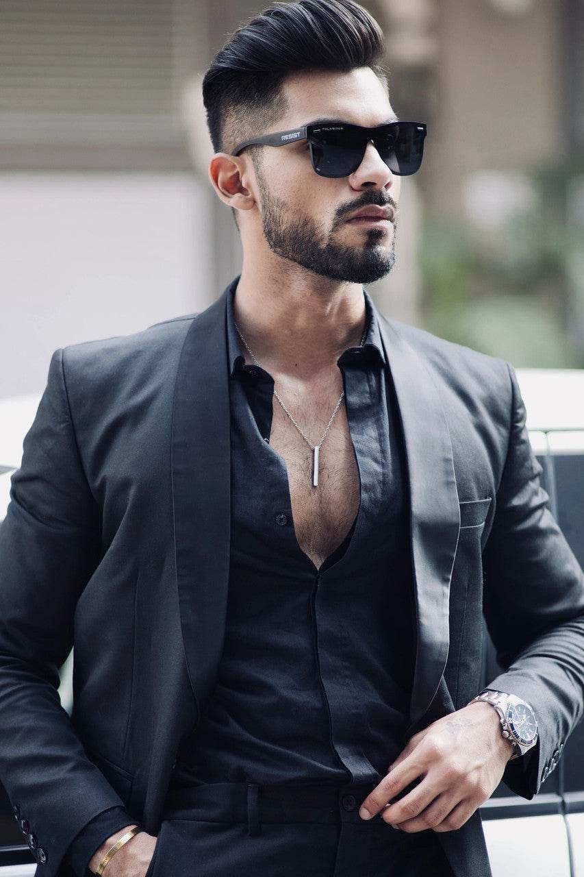 Classic Black Polarized Wayfarer Sunglasses (58 mm) - Mens Attire