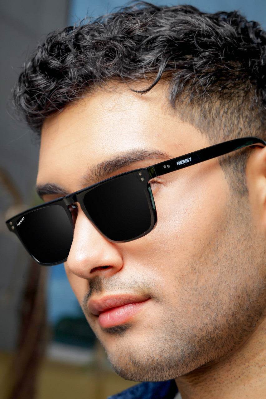 Classic Square Biking Driving Eye Protection Sunglasses (55 mm) - Mens Attire