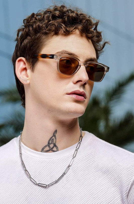 Wayfarer/Rectangular Brown Sunglasses (52 mm) - Mens Attire