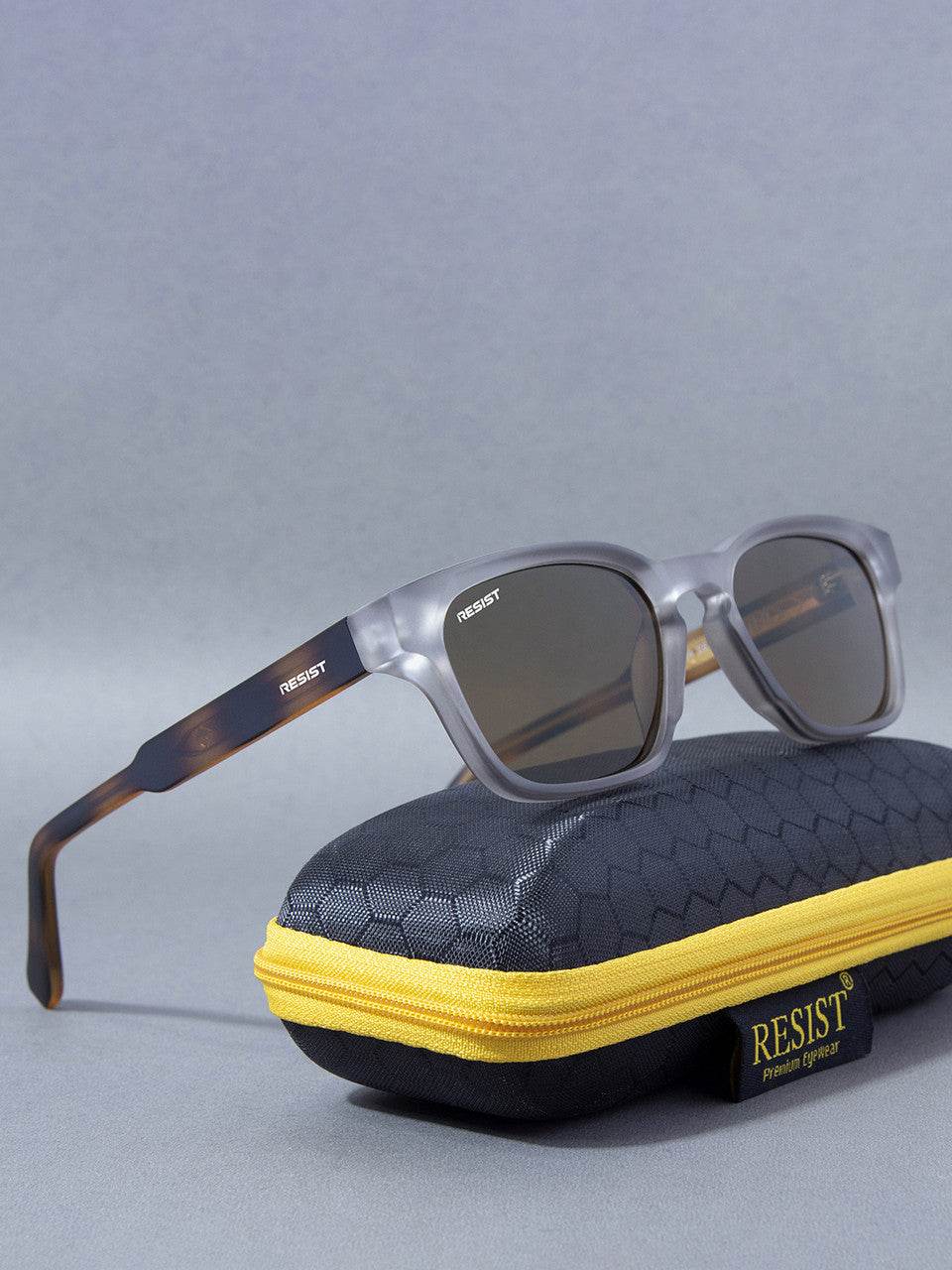 Wayfarer/Rectangular Brown Sunglasses (52 mm) - Mens Attire