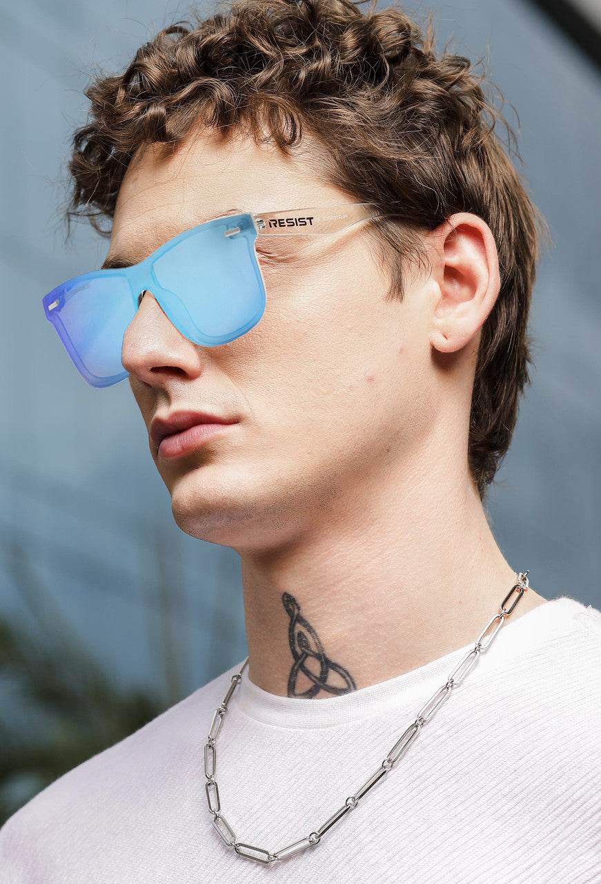 Classic Wayfarer Blue Ice Polarized Sunglasses - Mens Attire