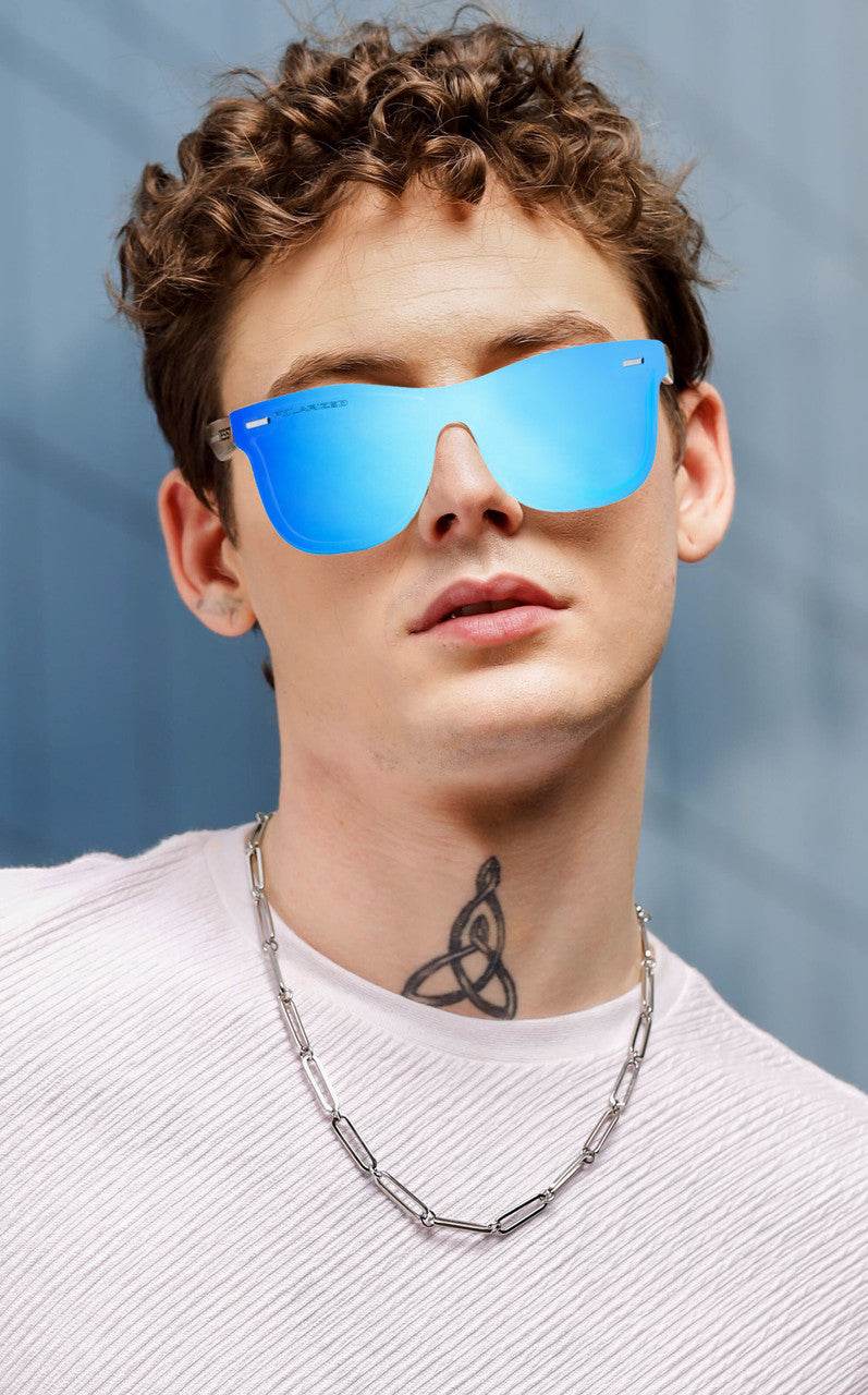 Classic Wayfarer Blue Ice Polarized Sunglasses - Mens Attire