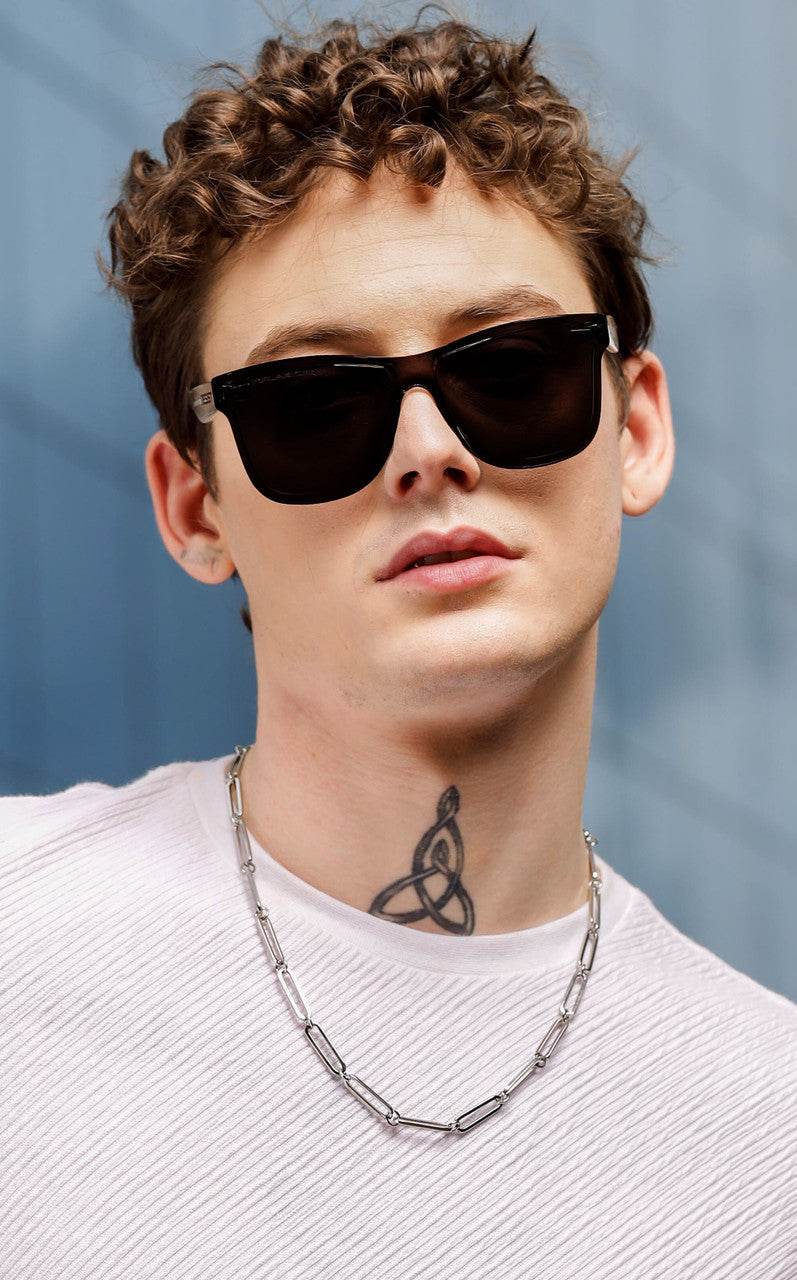 Classic Wayfarer Black Ice Polarized Sunglasses - Mens Attire