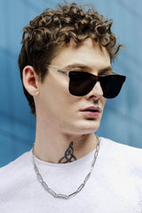 Classic Wayfarer Black Ice Polarized Sunglasses - Mens Attire