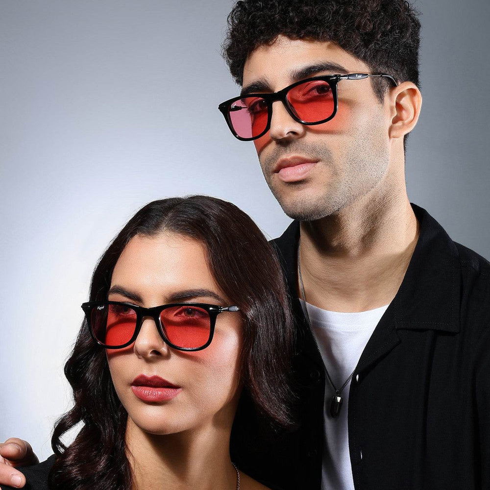 Classic Red and Blue Wayfarer Sunglasses - Mens Attire