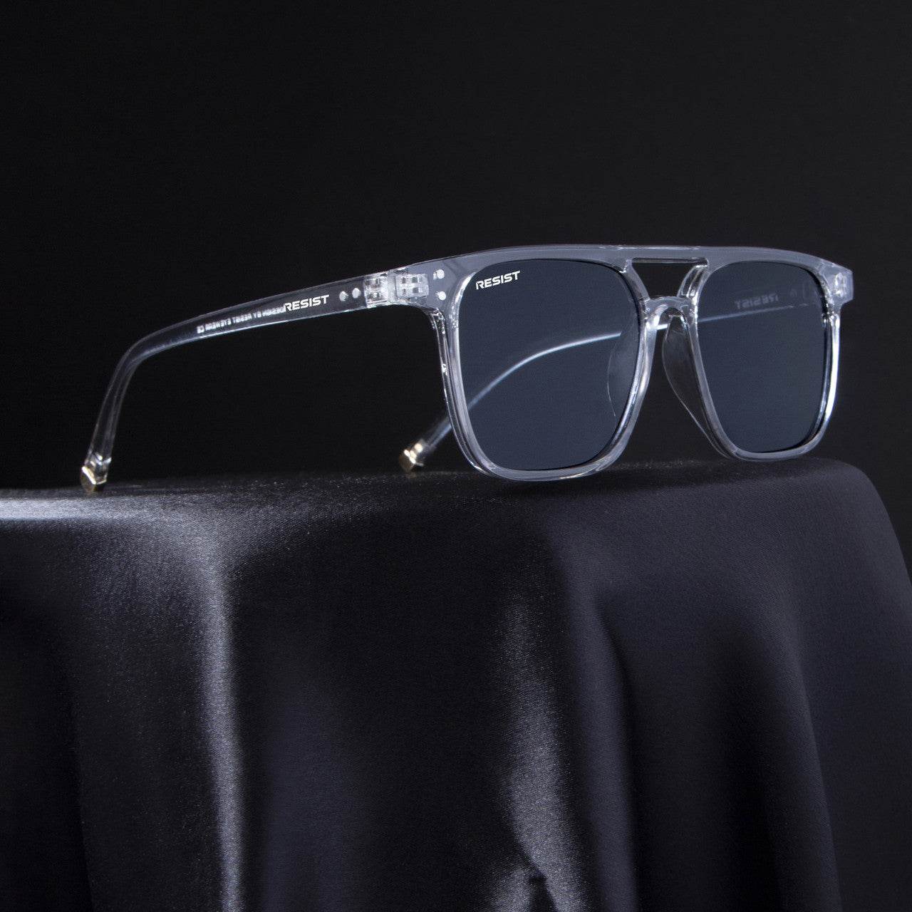 Classic Retro Jasper Grey Square Sunglasses (55 mm) - Mens Attire