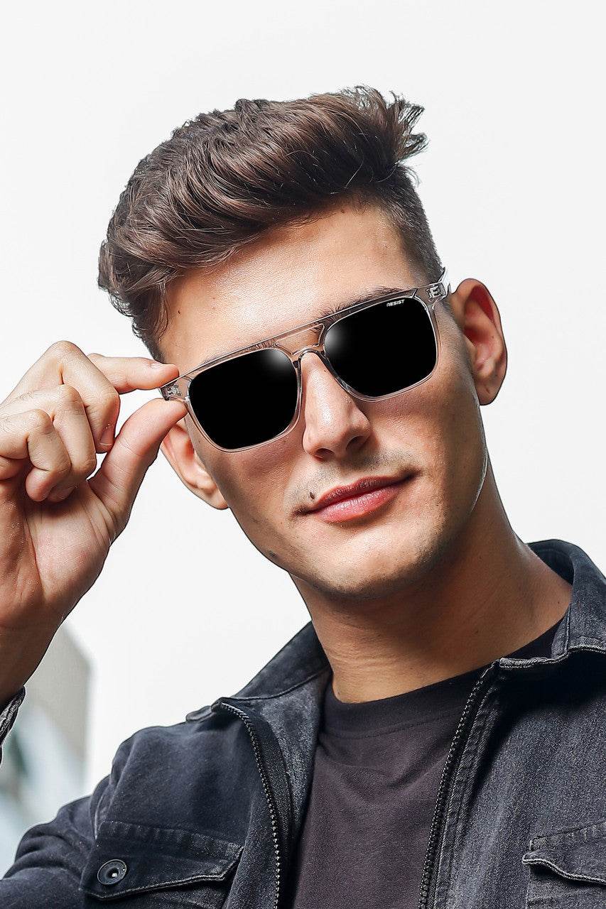 Classic Retro Jasper Grey Square Sunglasses (55 mm) - Mens Attire