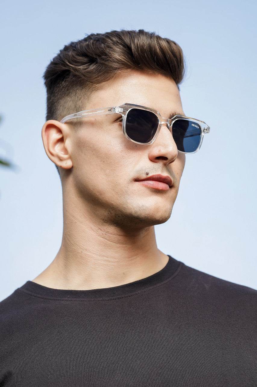 Classic Ocean White Black Wayfarer Sunglasses (50 mm) - Mens Attire